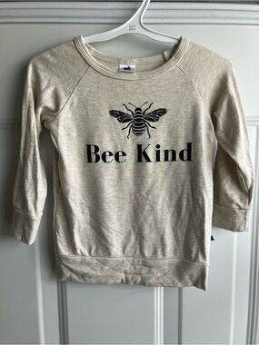 Little & lively bee kind grey pullover made in Canada 1T 2T